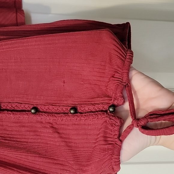 American Rag Button Up Drawstring Blouse - Picture 6 of 6